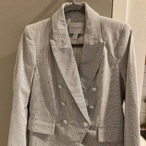 Blue & White striped blazer - coastal/nautical